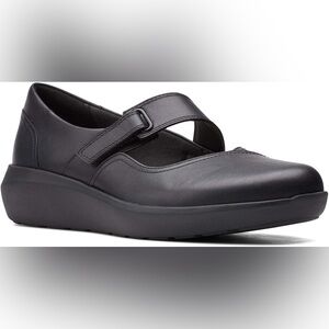 Clarks Womens Kayleigh Mill black leather size 9.5W